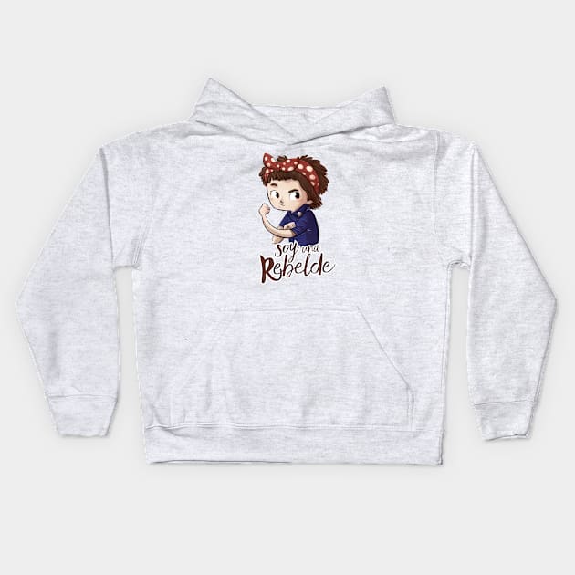 Niña homenaje feminista (blanco 2) Kids Hoodie by Dibustock